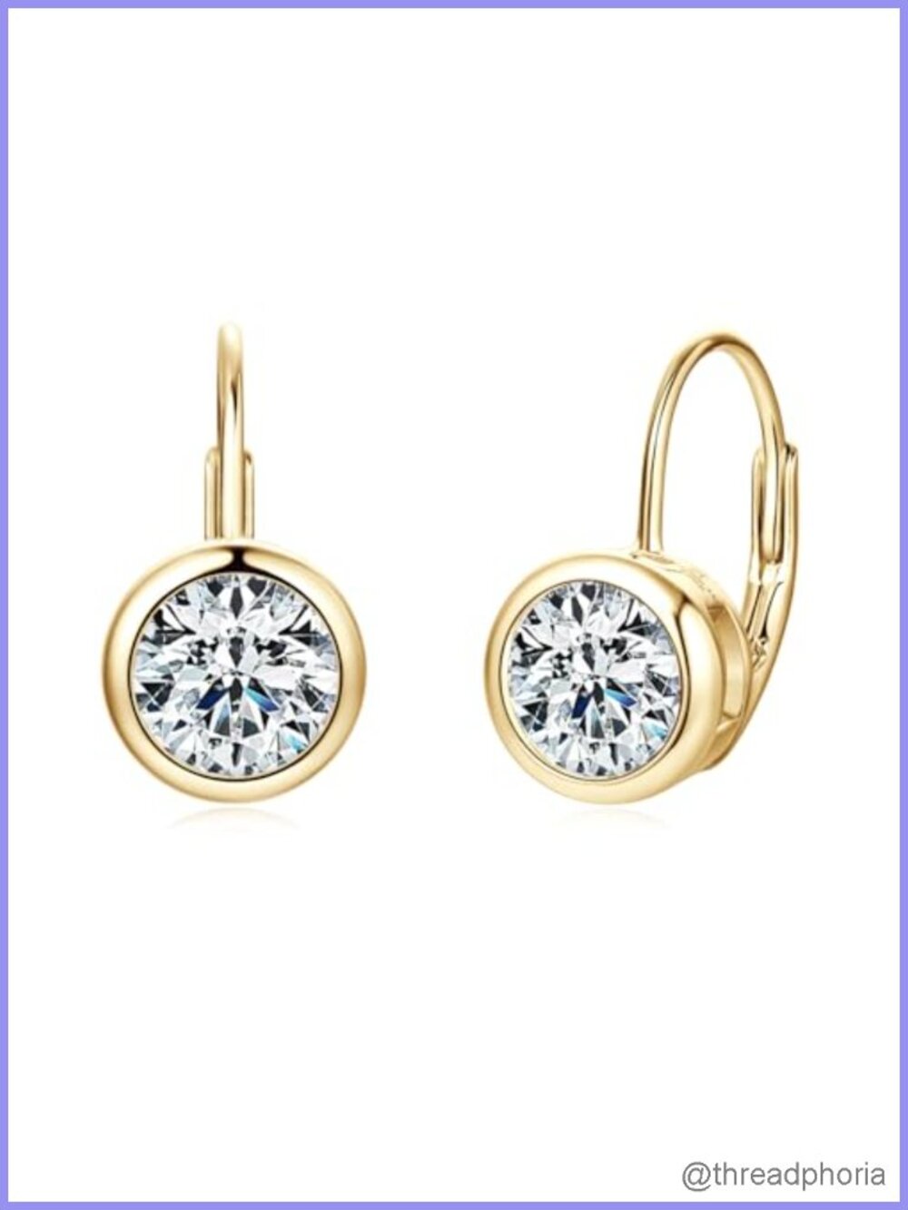 1 Carat Moissanite Hoop Earrings 925 Sterling Silver Leverback Drop Earrings